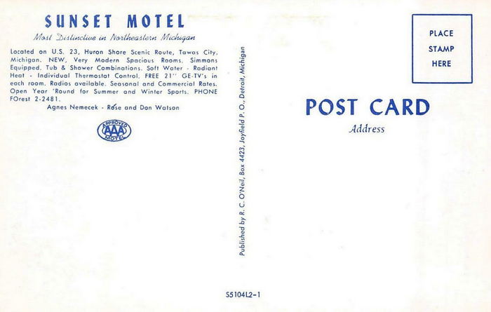 Sunset Motel - OLD POSTCARD VIEW